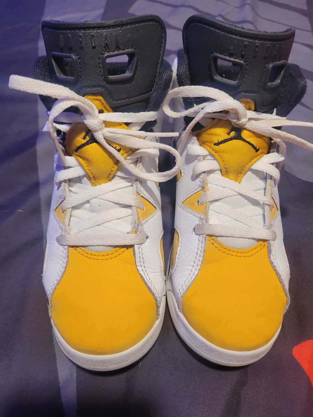 Kids Yellow and White Basketball Sneakers - Youth High-Top Shoes